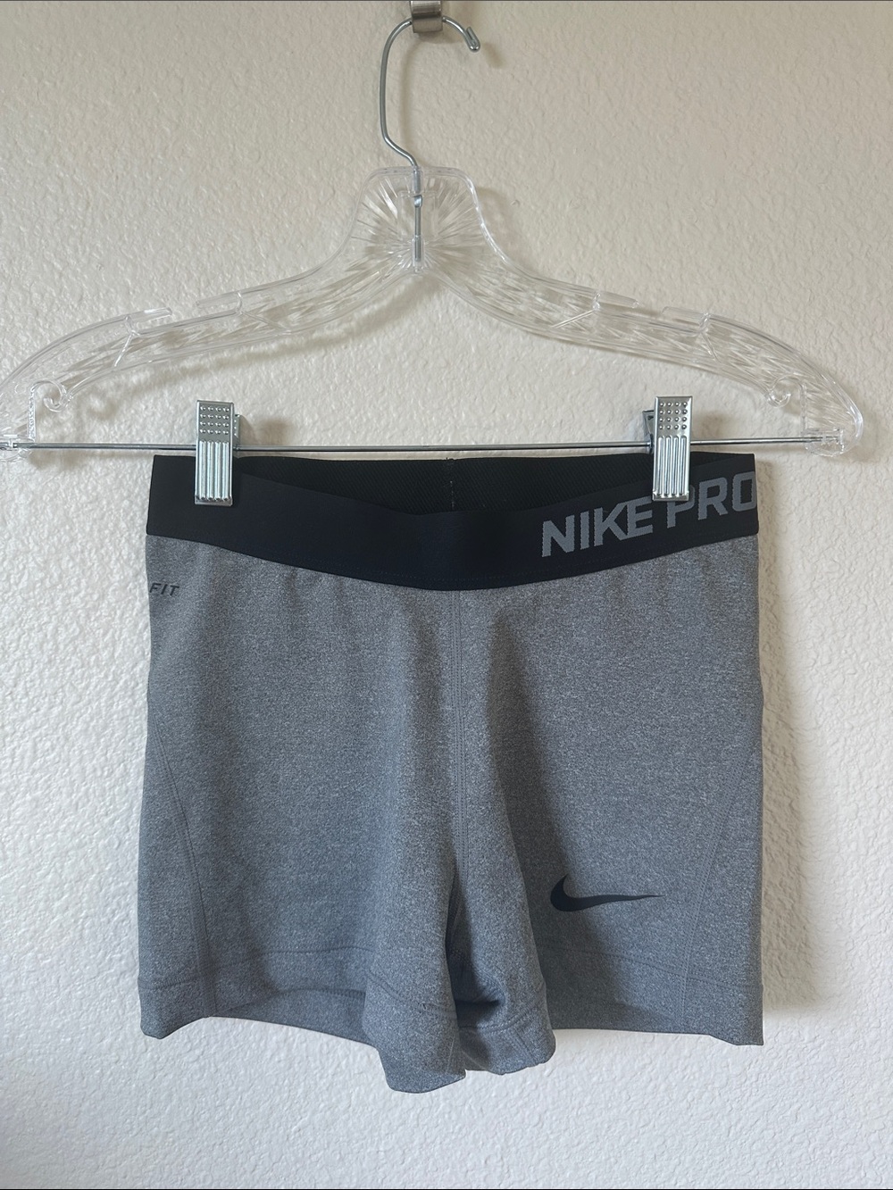 Nike Pro Dri-FIT Grey Spandex Shorts Women's Small 3"